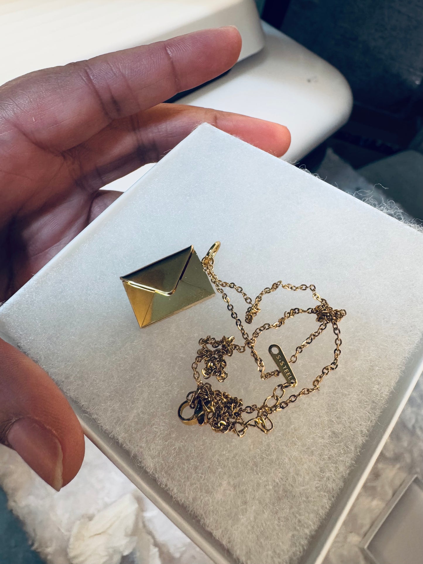 Hidden Message Envelope Necklace