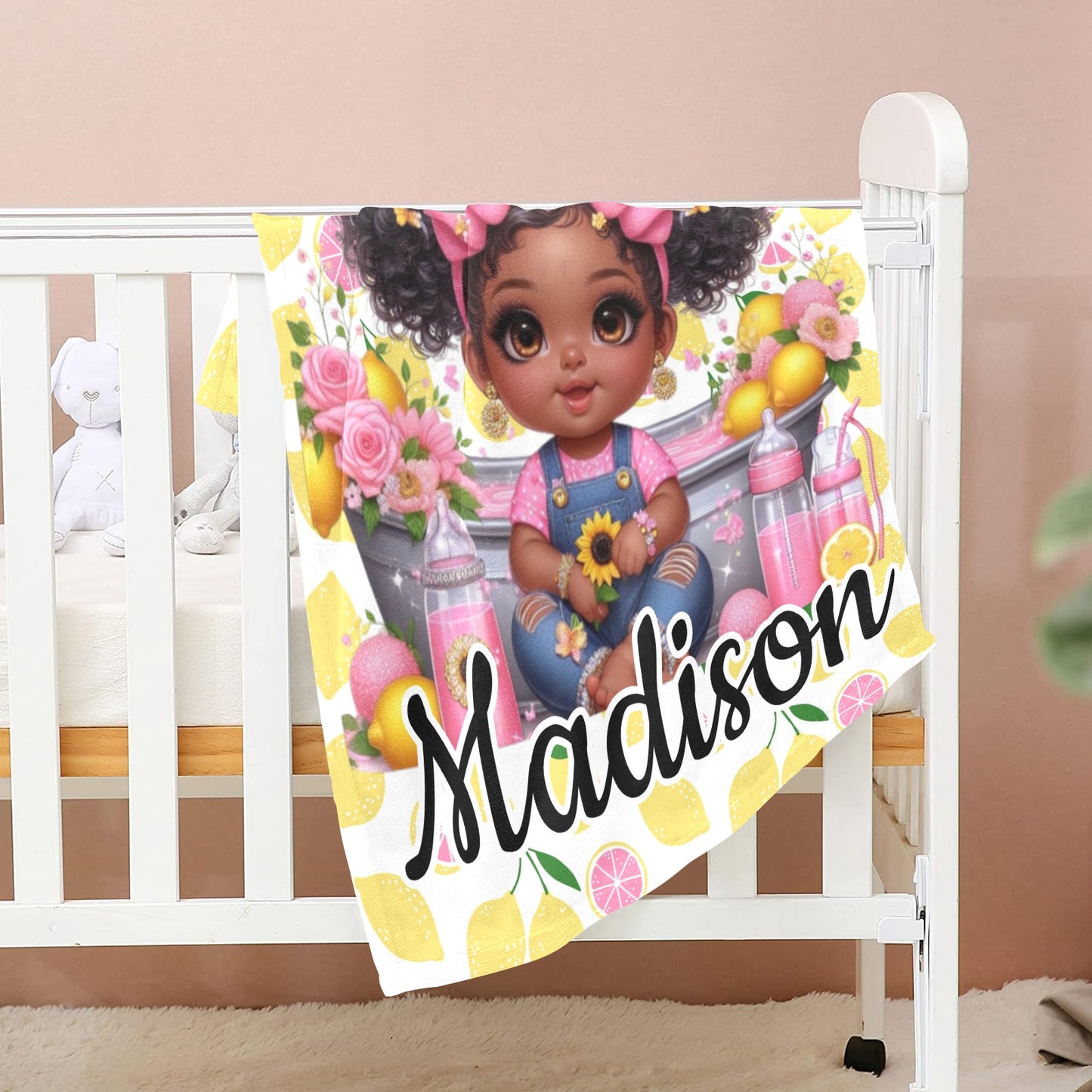 Personalized Diaper Bag and Minky Baby Blanket Bundle
