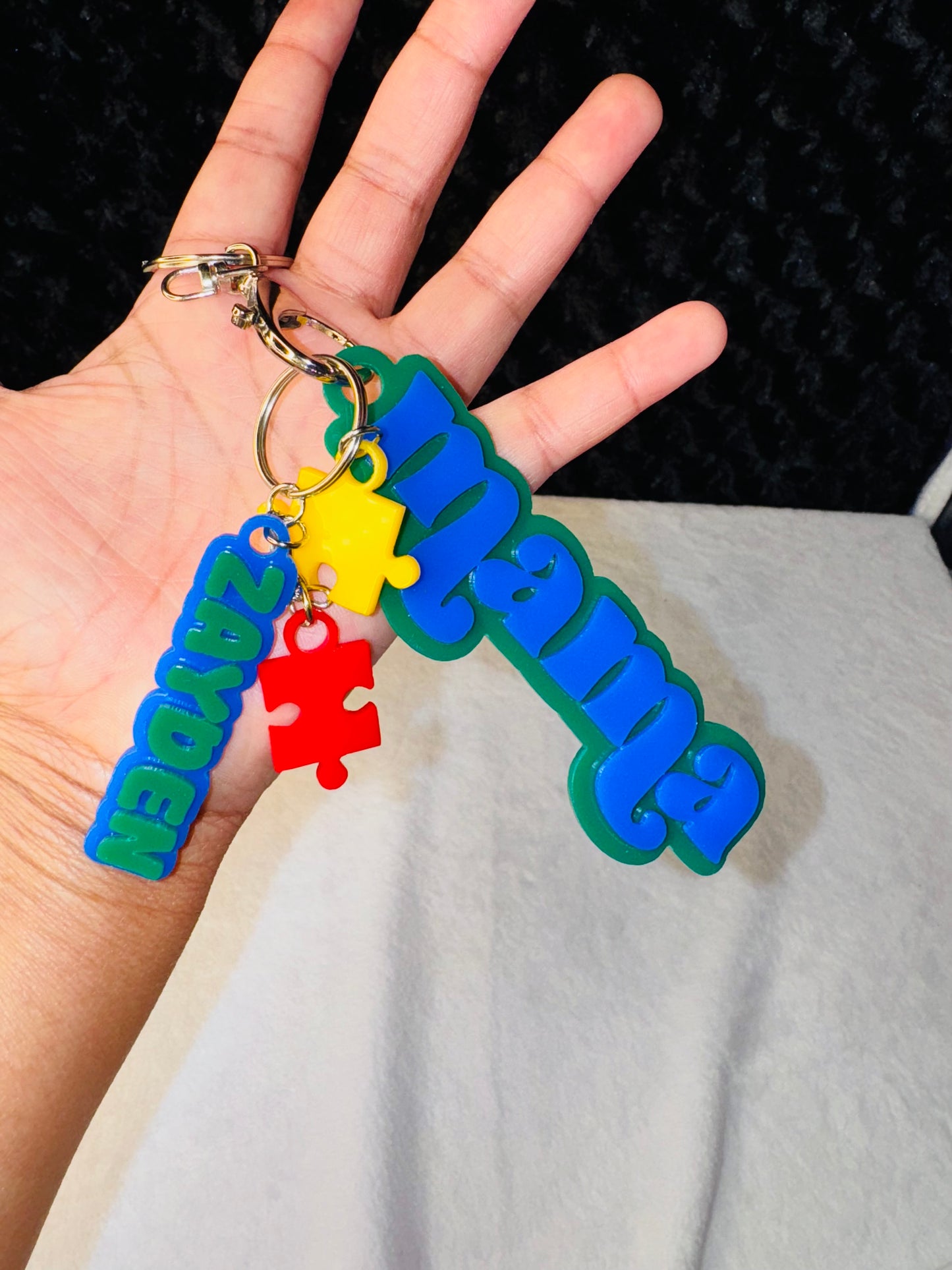 Autism Awareness Mama Keychain