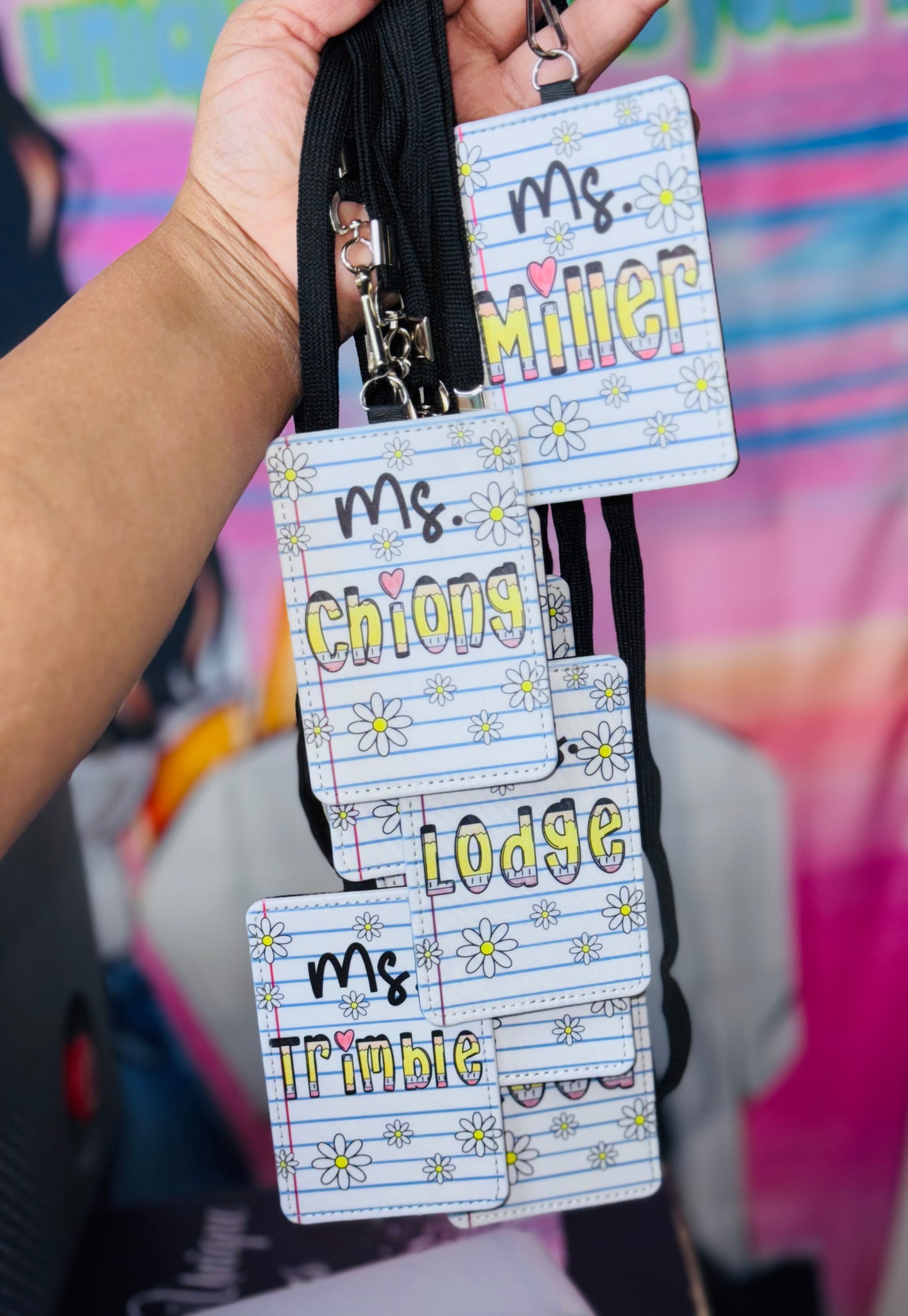 Daisy Teacher ID badge Holder (Breakaway Lanyard)
