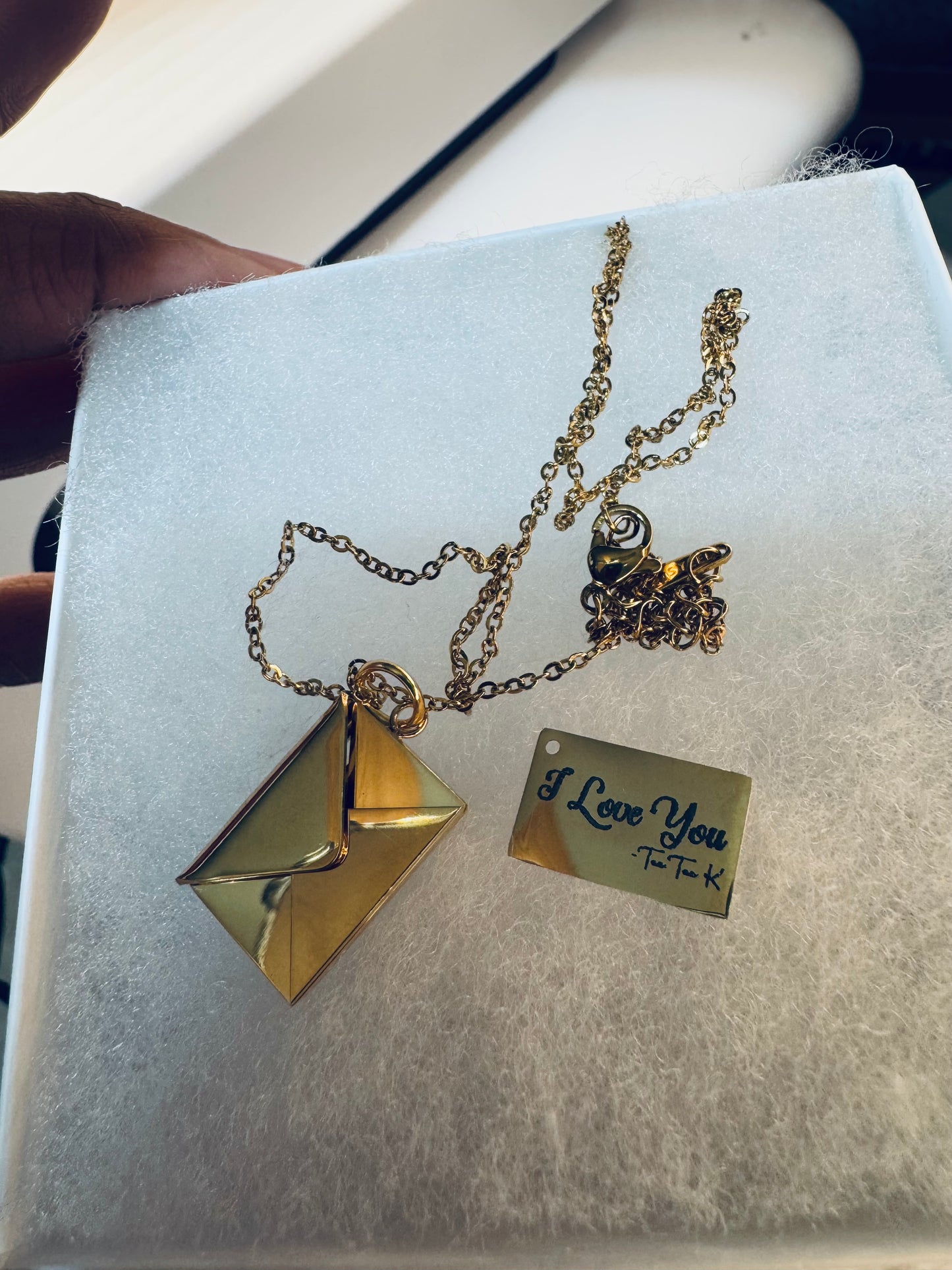Hidden Message Envelope Necklace