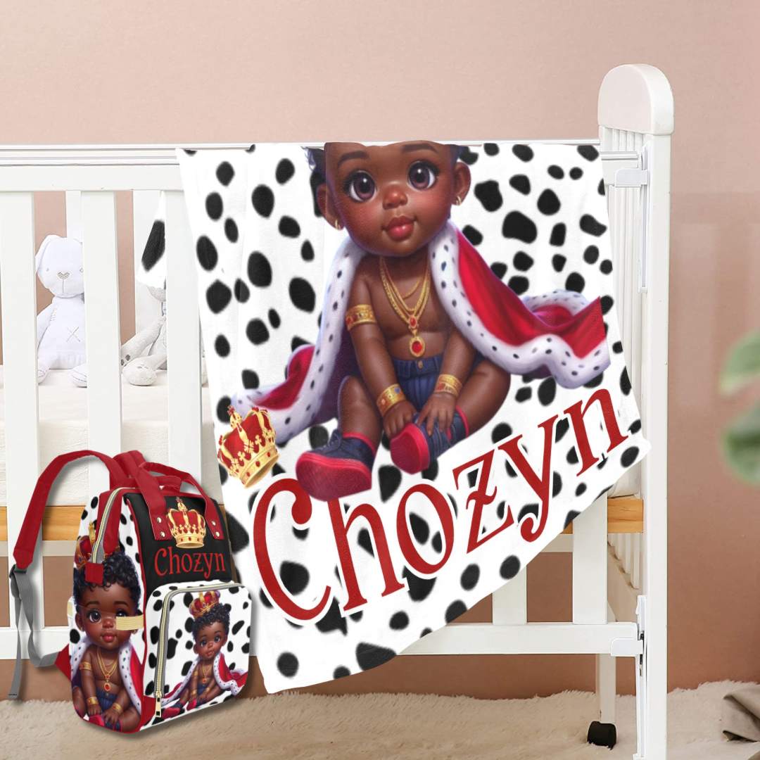 Personalized Little Prince Diaper Bag and Minky Baby Blanket