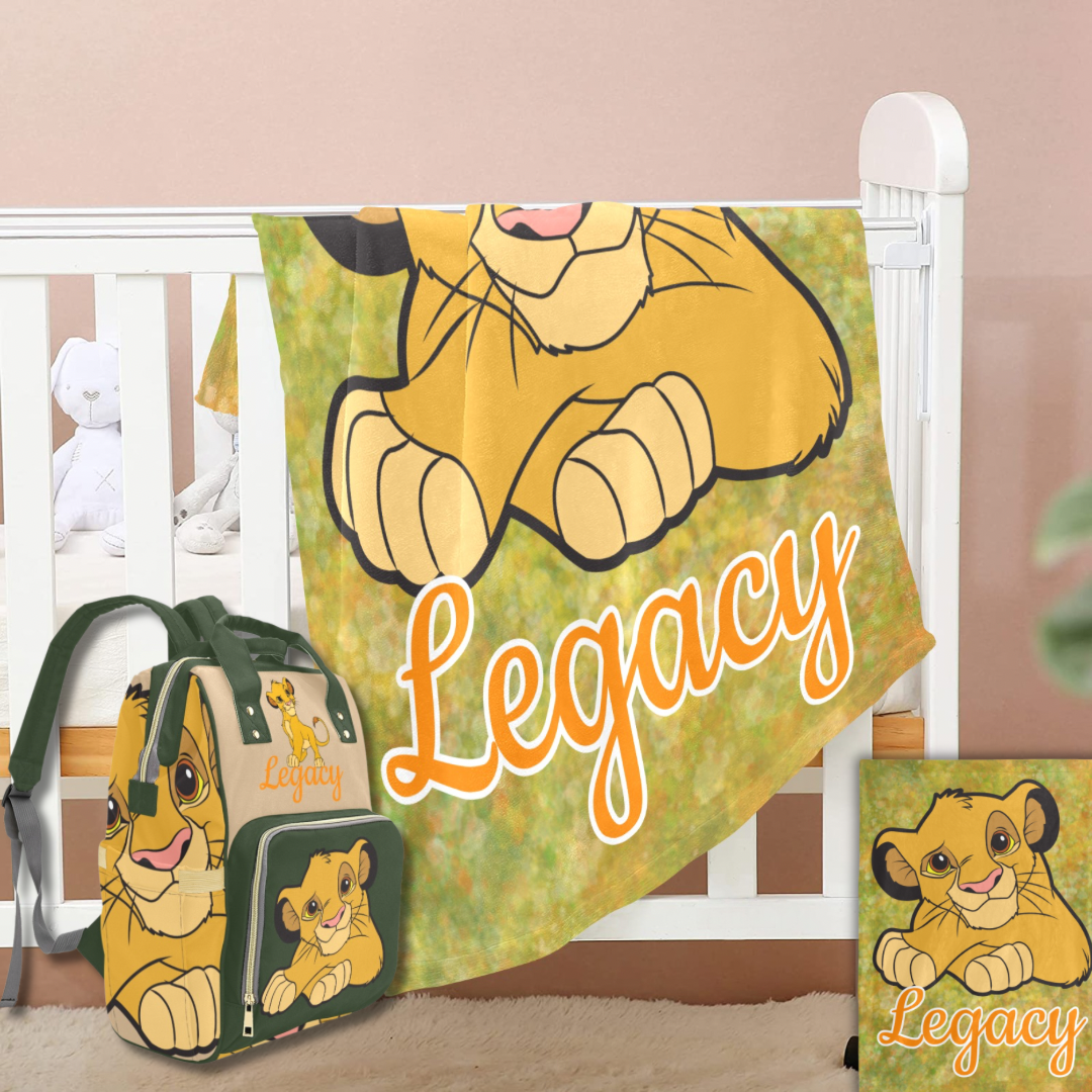 Personalized Diaper Bag and Minky Baby Blanket Bundle