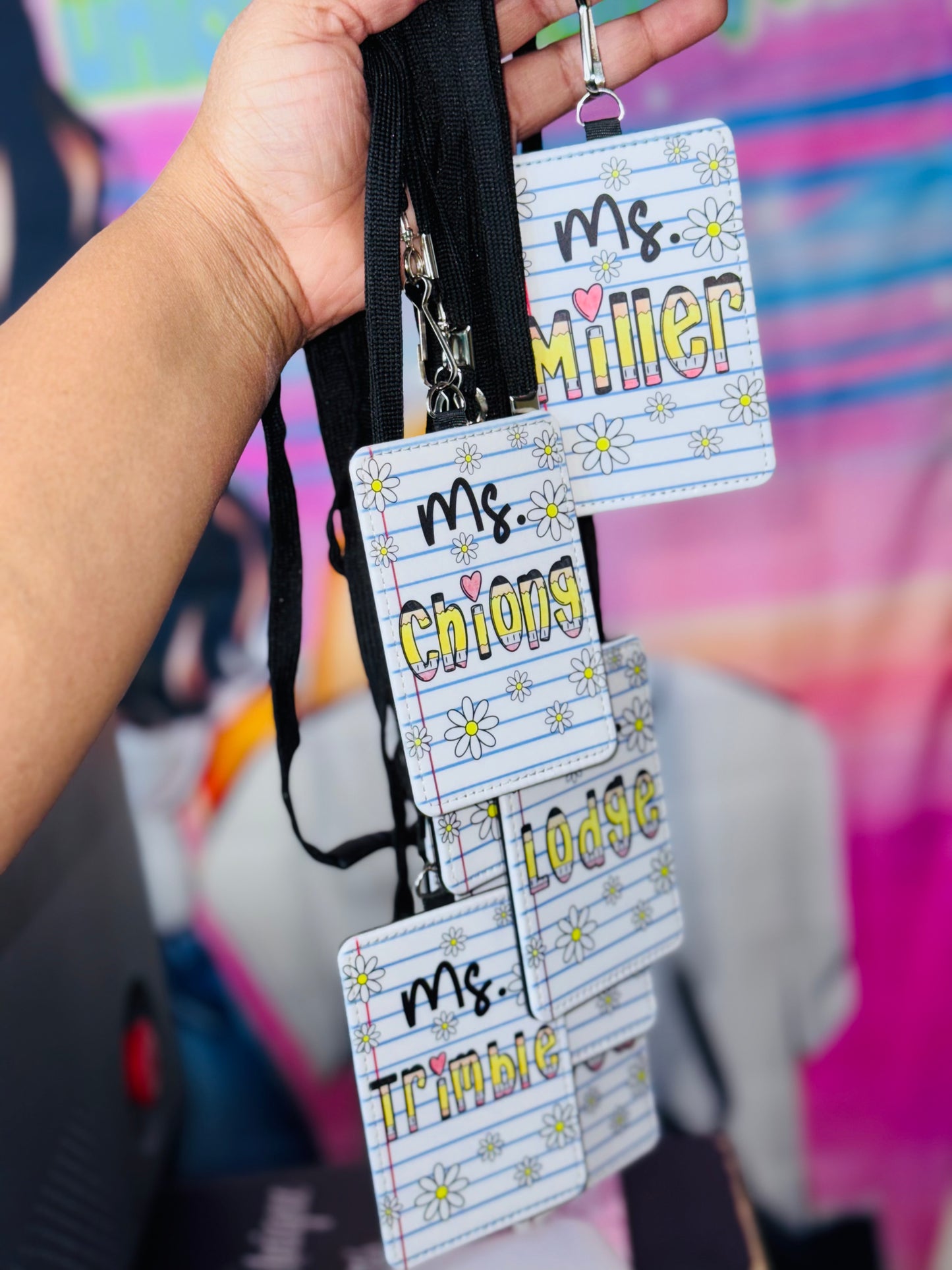 Daisy Teacher ID badge Holder (Breakaway Lanyard)