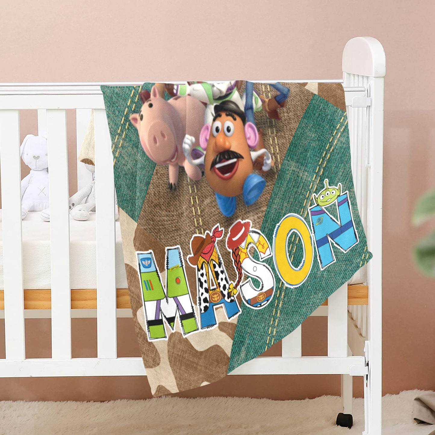 Personalized Toy Story Diaper Bag and Minky Baby Blanket Bundle