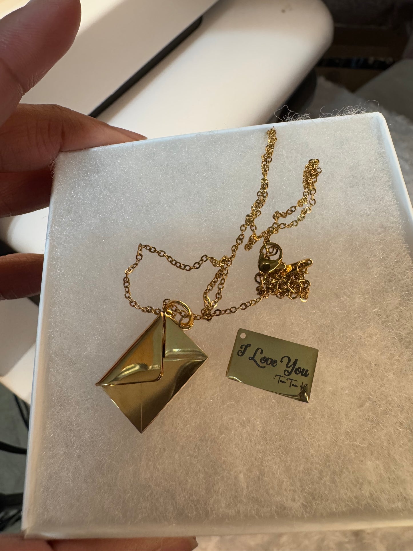 Hidden Message Envelope Necklace