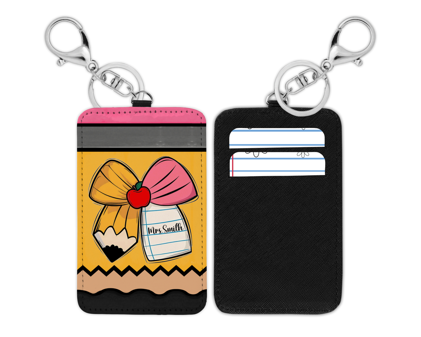 Pencil Bow Teacher ID badge
Holder (Breakaway
Lanyard)