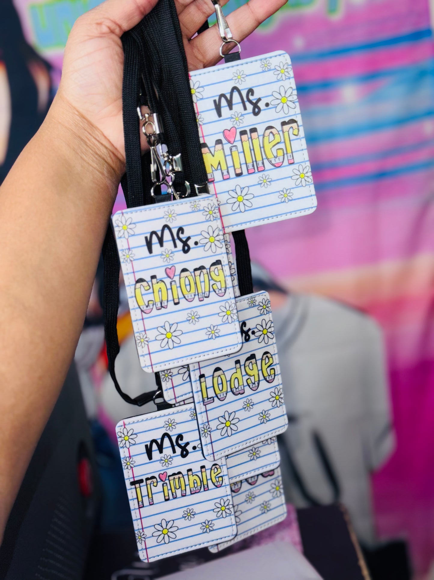 Daisy Teacher ID badge Holder (Breakaway Lanyard)