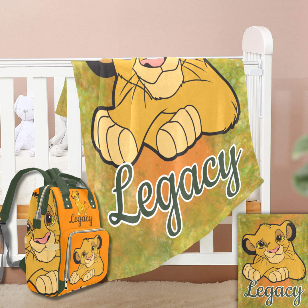 Personalized Diaper Bag and Minky Baby Blanket Bundle