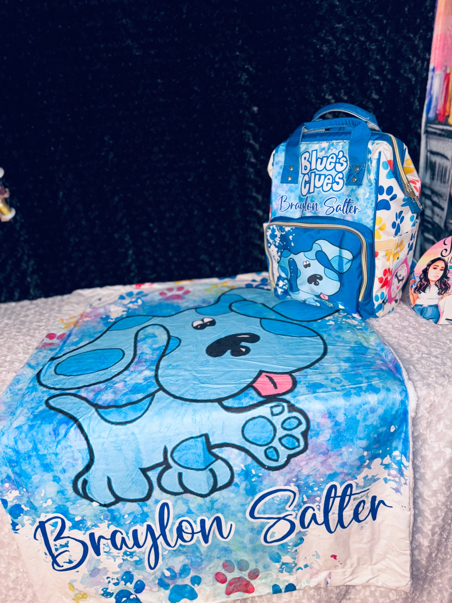 Blues Clues Baby Bag and Minky Baby Blanket