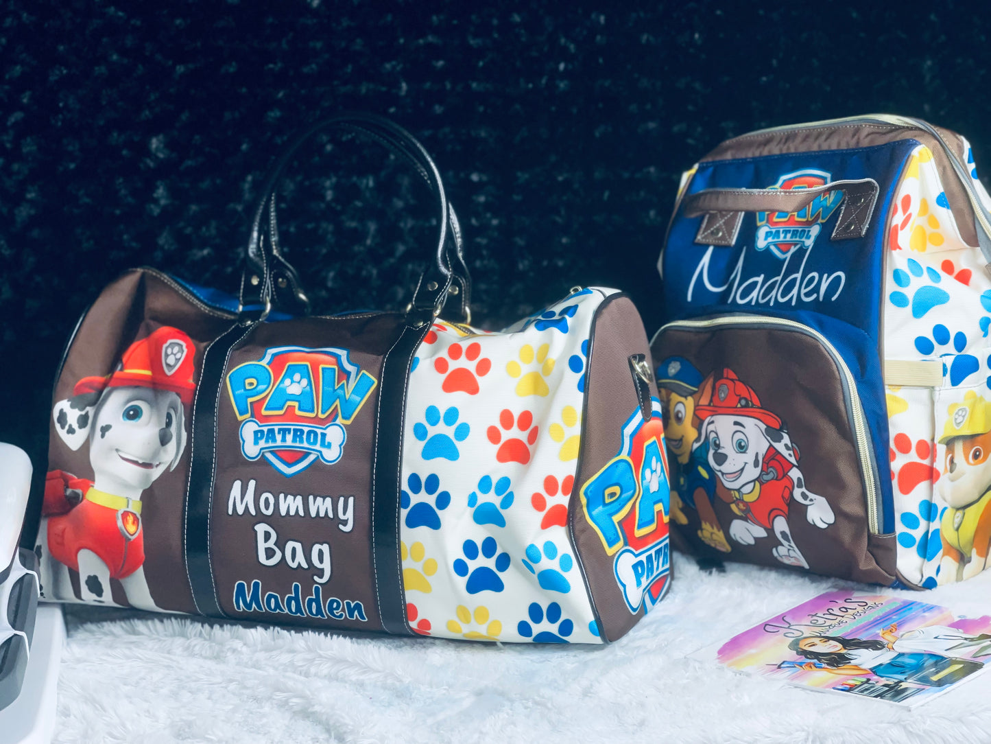 Paw Patrol Mommy Bag hospital bag with matching Baby Bag Bundle
