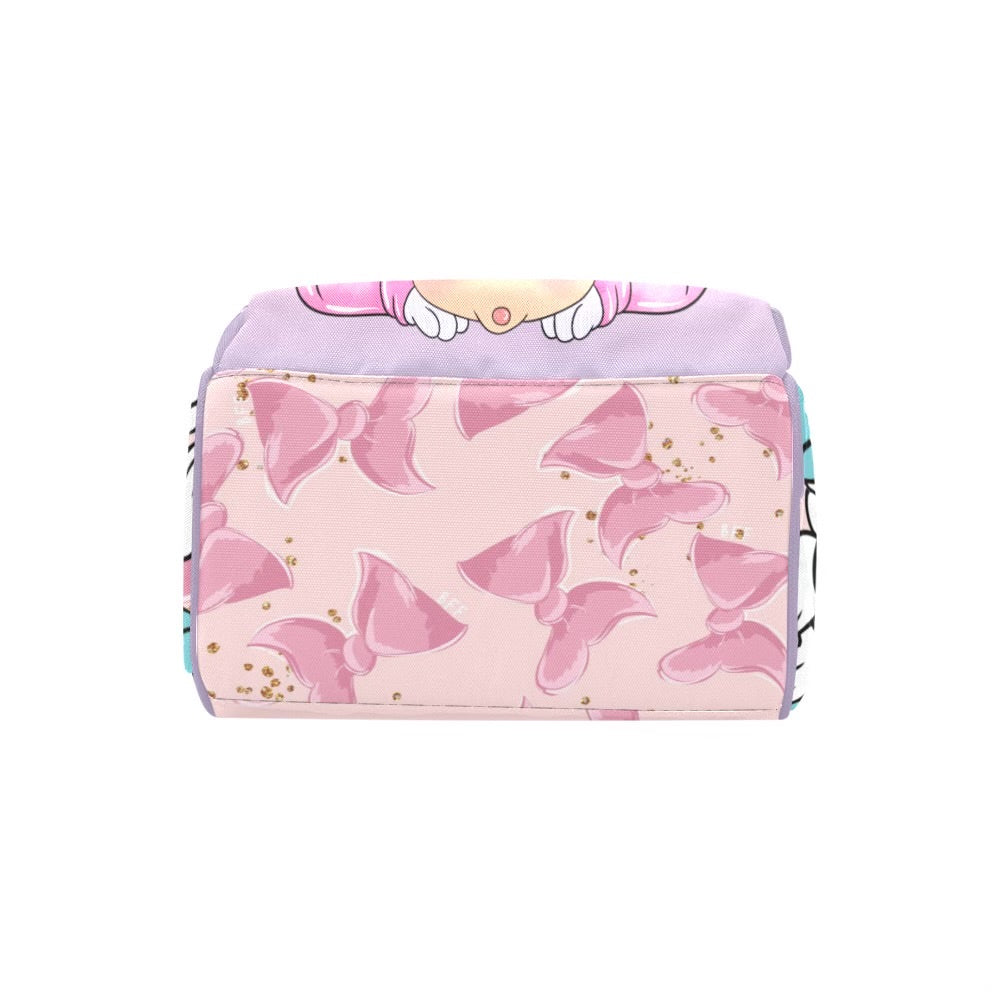 Minnie and Daisy Diaper bag and Minky Baby Blanket Bundle