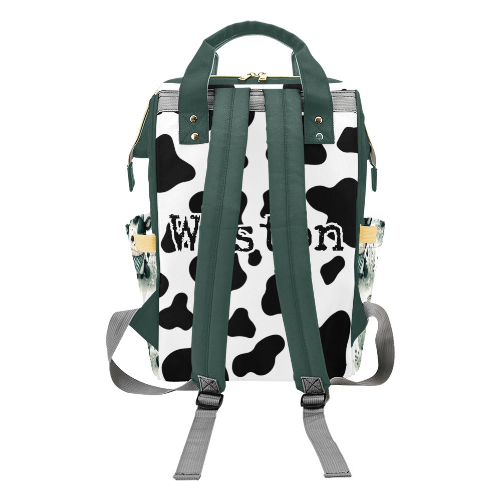 Cow Print Diaper bag and Baby Blanket Bundle
