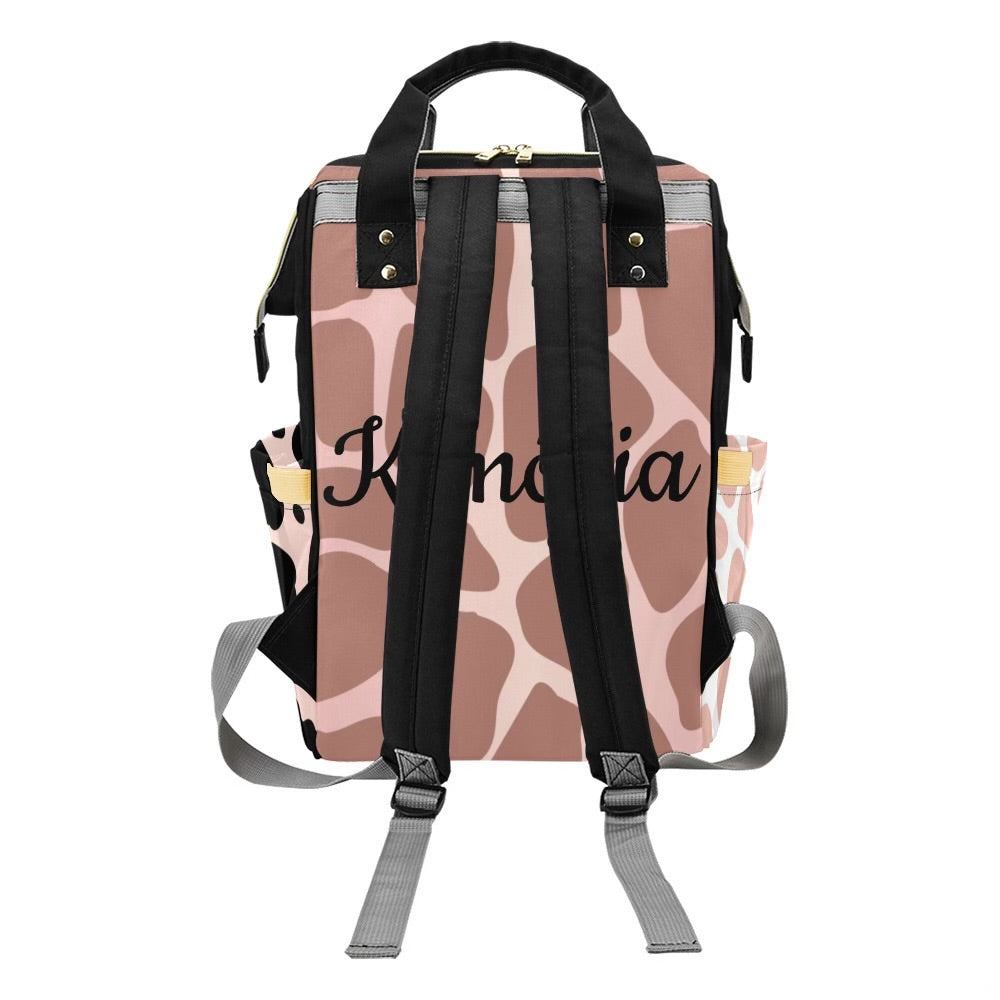 Personalized animal print diaper bag