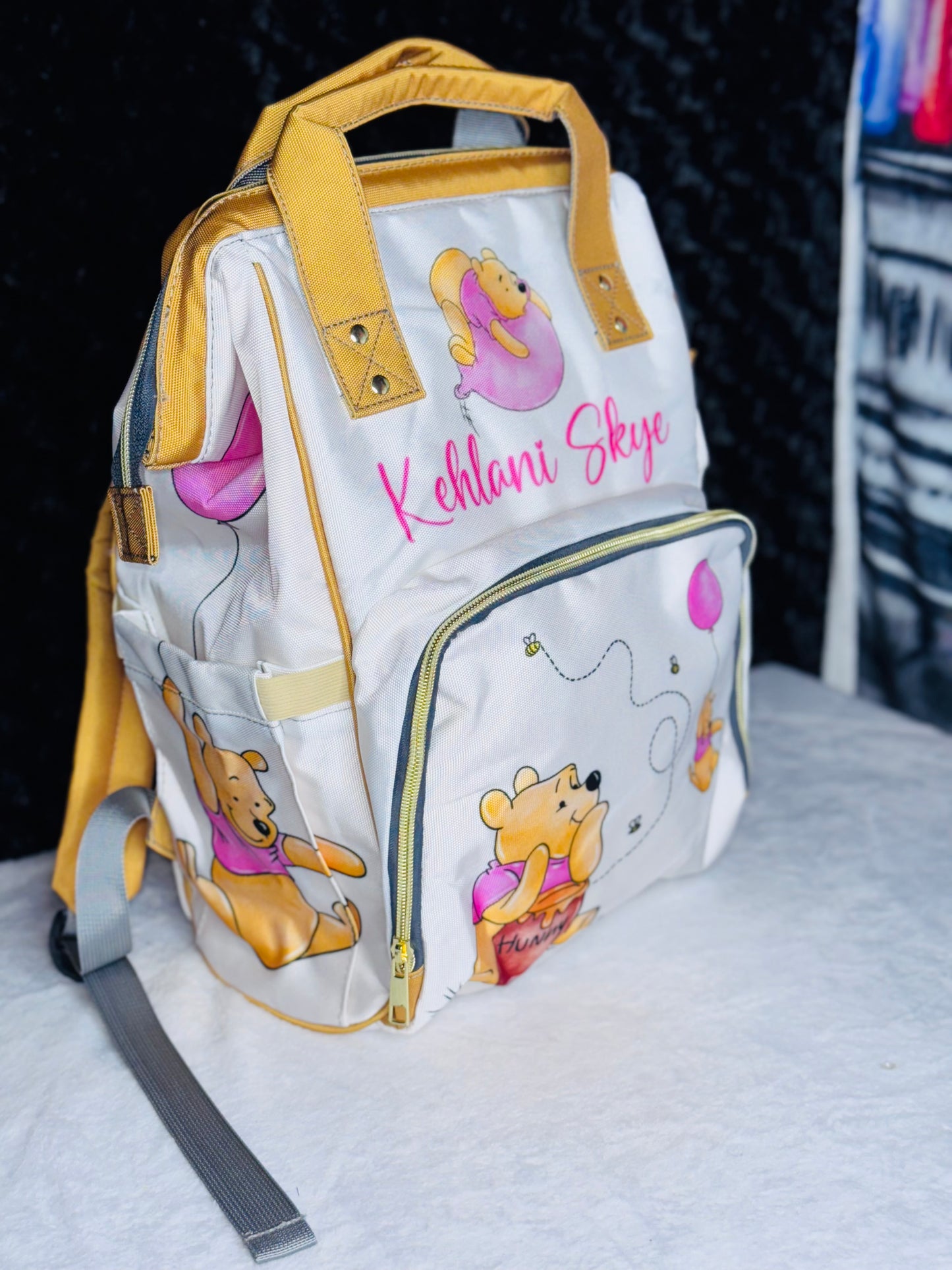 Winnie Diaper Bag, Mommy Bag and Minky Baby Blanket Bundle