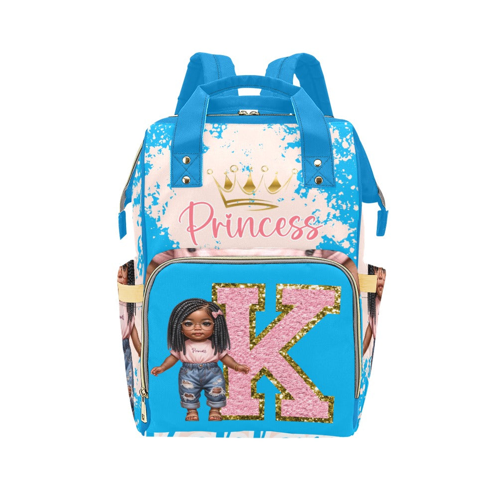 Princess Diaper Bag and Minky Baby Blanket Bundle