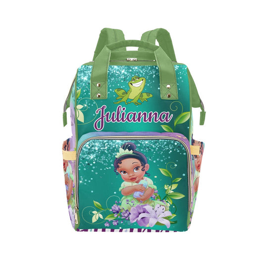 Princess and the Frog Diaper Bag Light Green Straps
