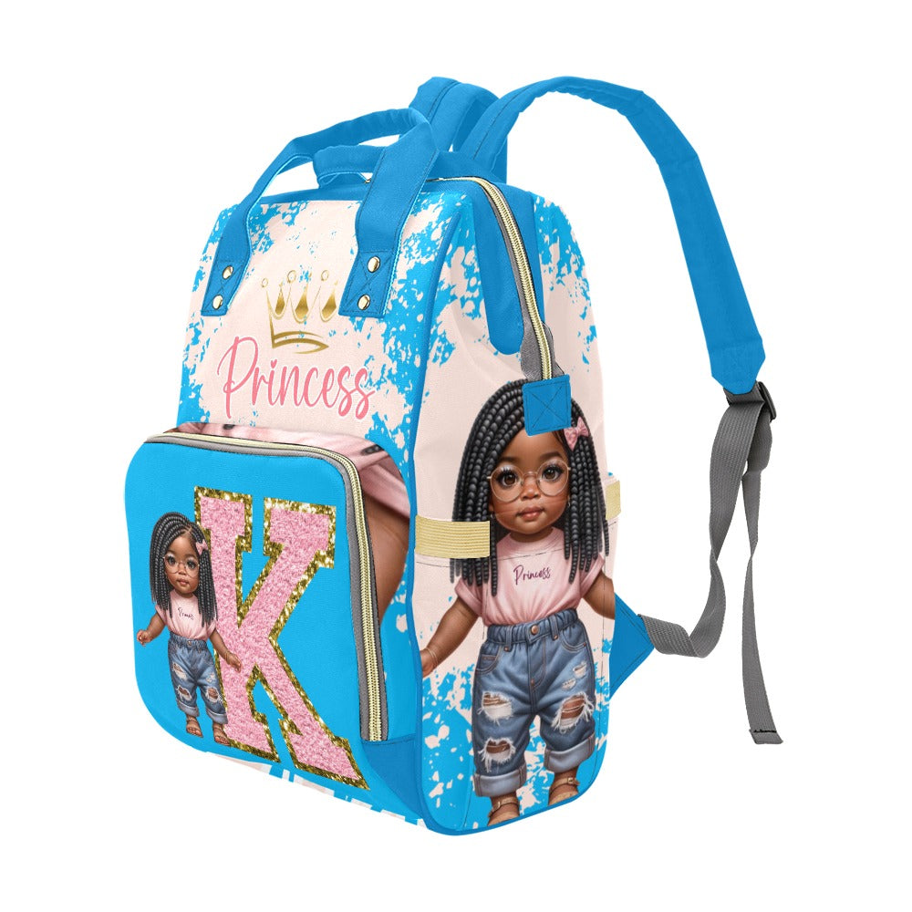 Princess Diaper Bag and Minky Baby Blanket Bundle