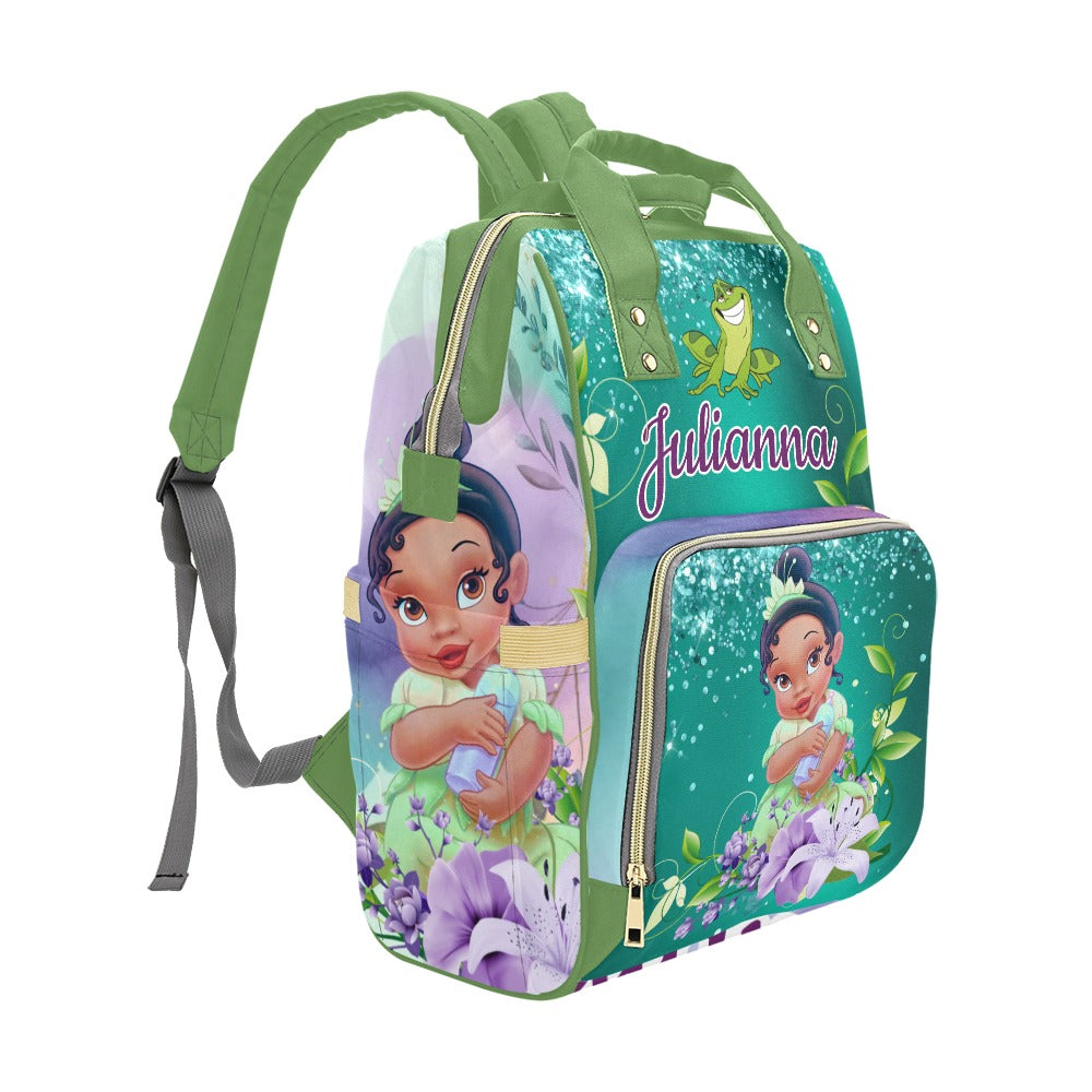 Princess and the Frog Diaper Bag Light Green Straps