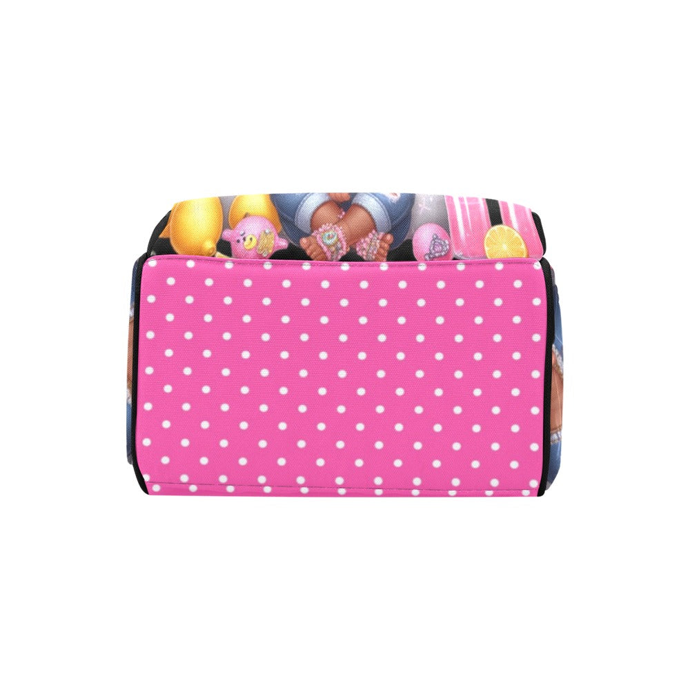 Paw Diaper bag, Mommy bag and Minky Baby Blanket Bundle