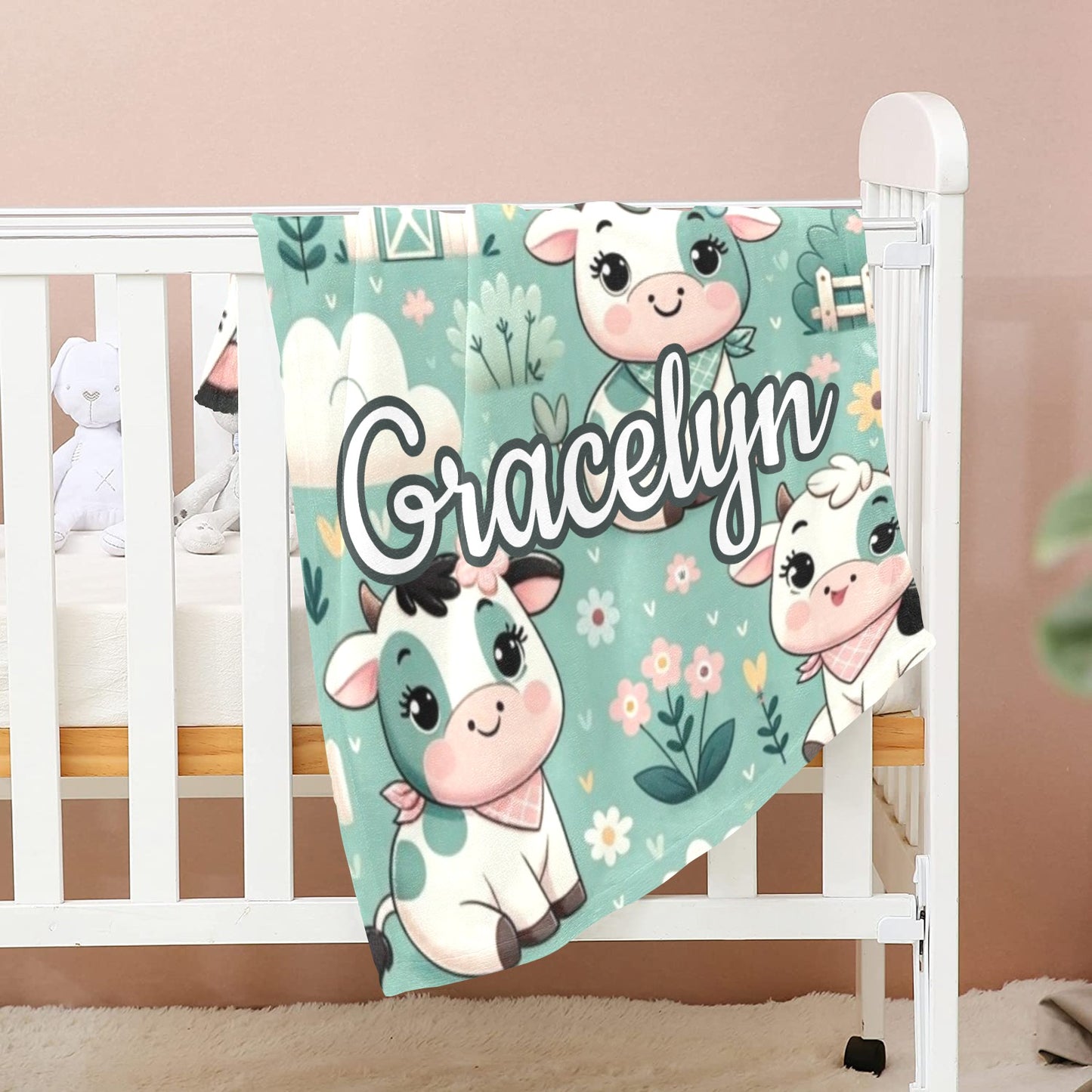 Cozy Baby Cow Minky Baby Blanket