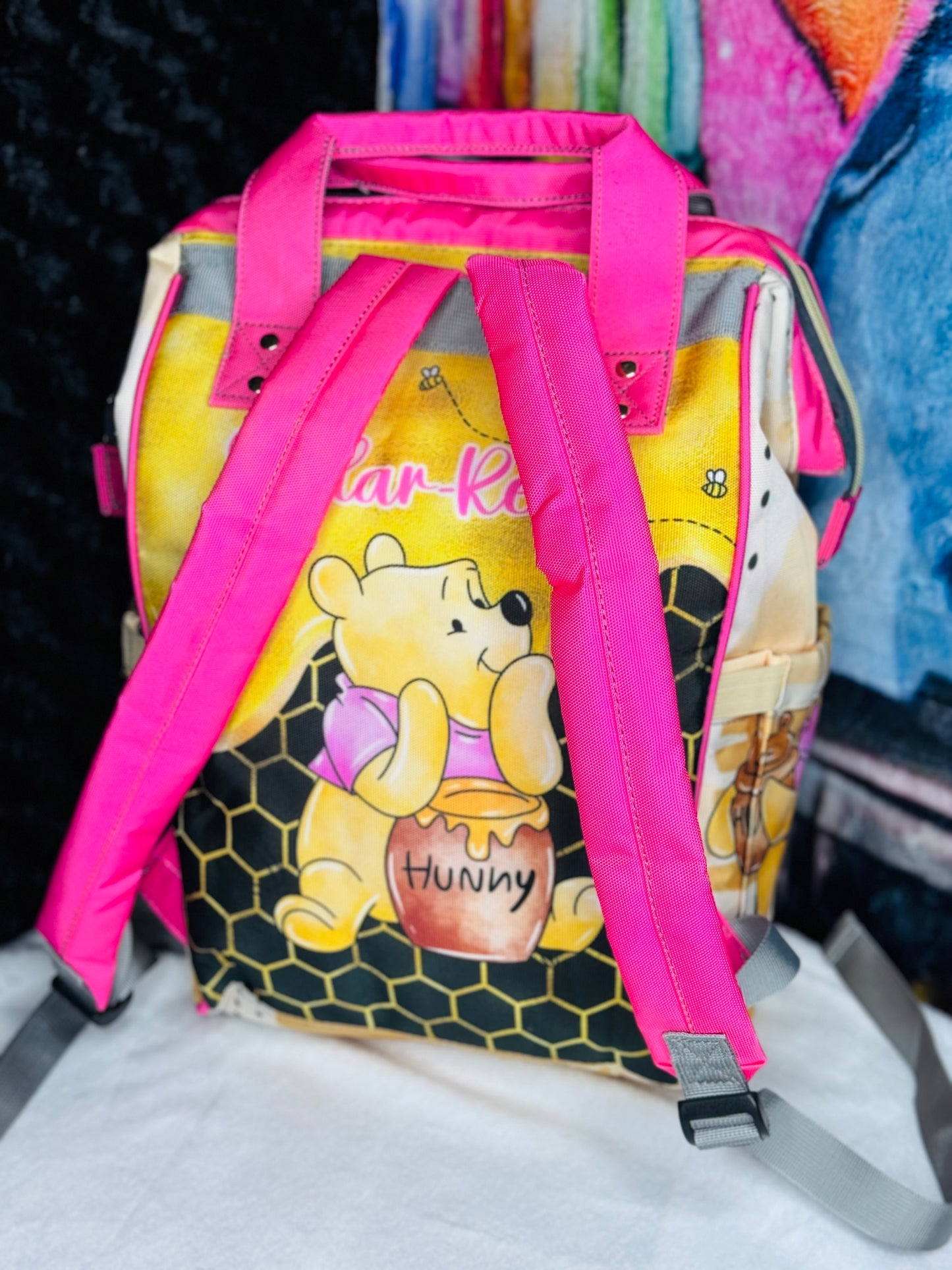Winnie Diaper Bag, Mommy Bag and Minky Baby Blanket Bundle