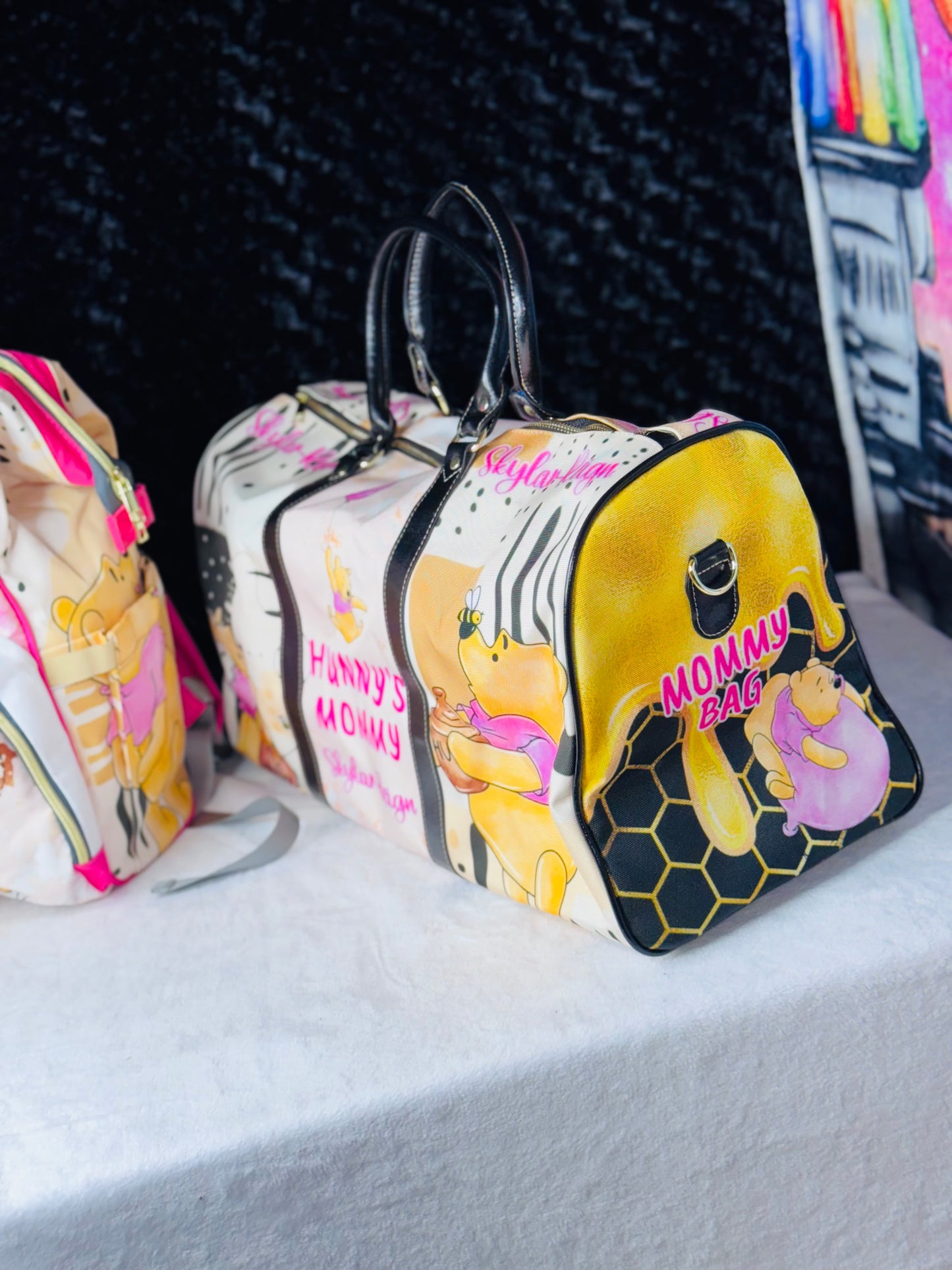 Winnie Diaper Bag, Mommy Bag and Minky Baby Blanket Bundle