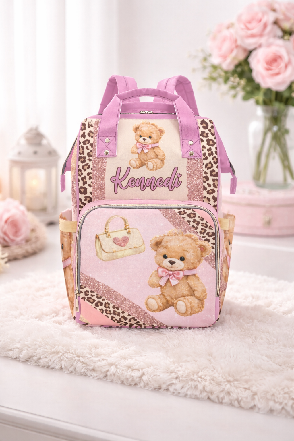 ✨ Personalized Teddy Luxe Diaper Bag