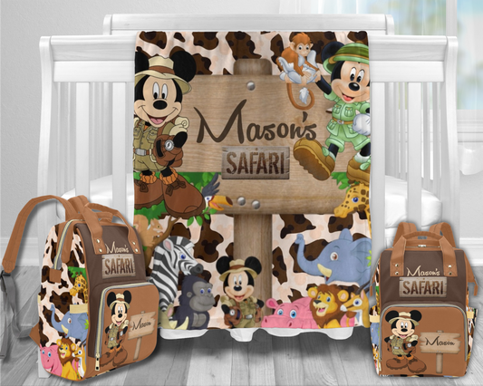 Personalized Diaper bag and Minky baby blanket