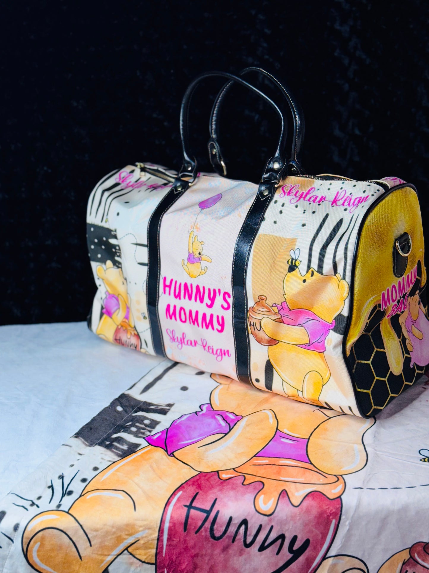 Winnie Diaper Bag, Mommy Bag and Minky Baby Blanket Bundle