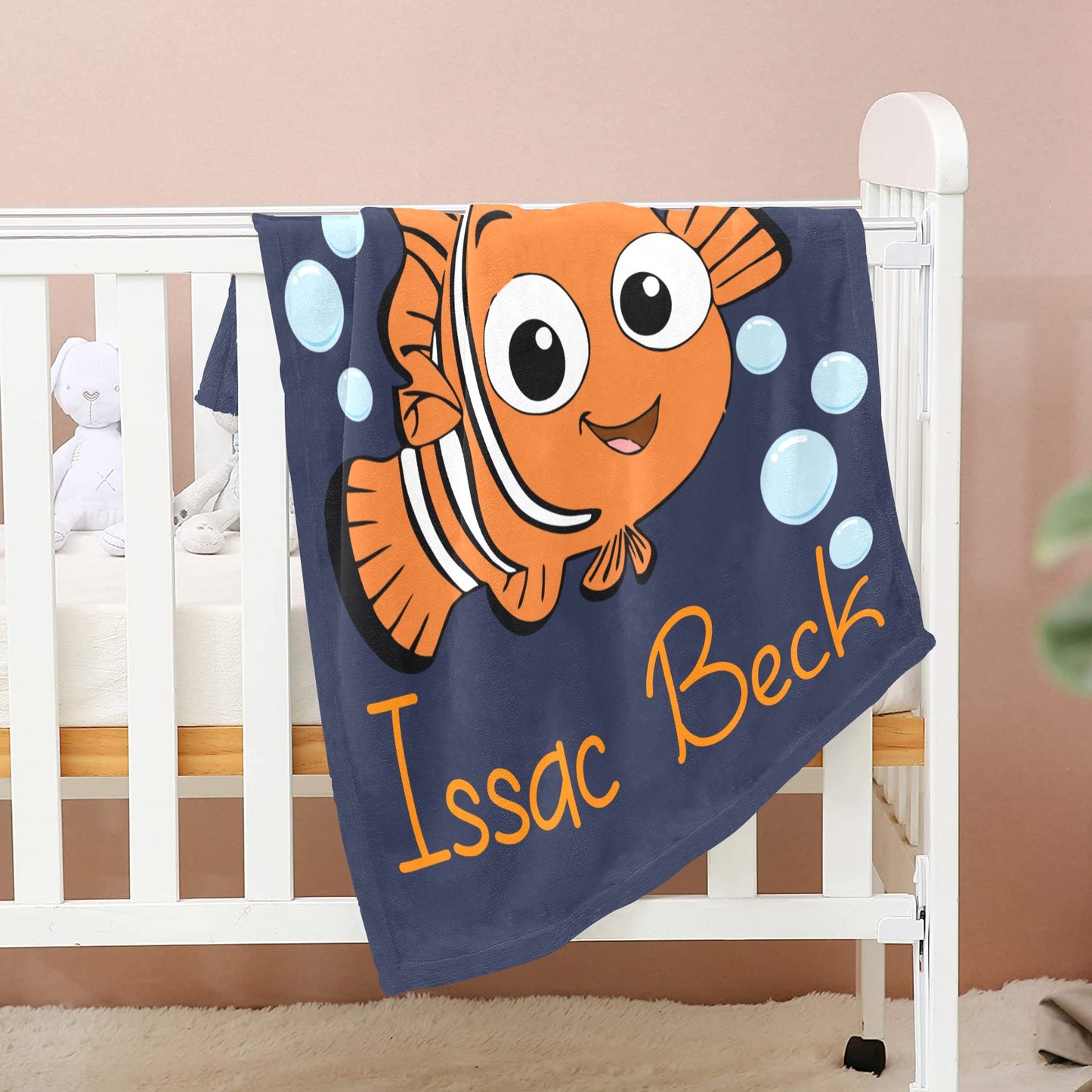 Nemo Diaper bag, Mommy bag and Minky baby blanket bundle