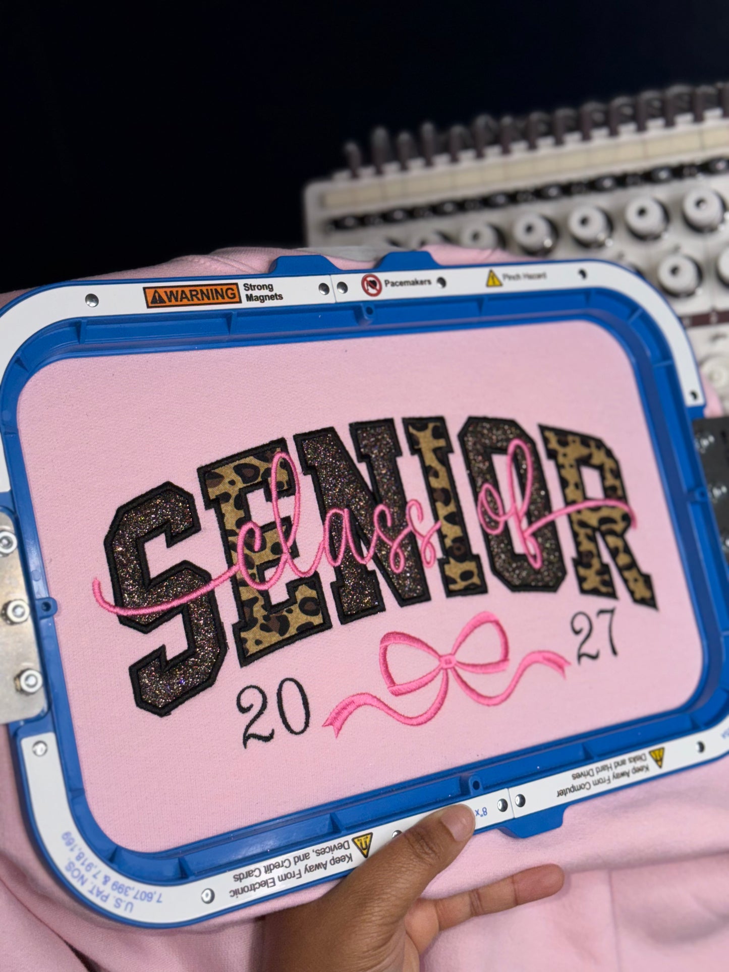 SENIOR leopard and Glitter Sweatshirt- (Embroidered)