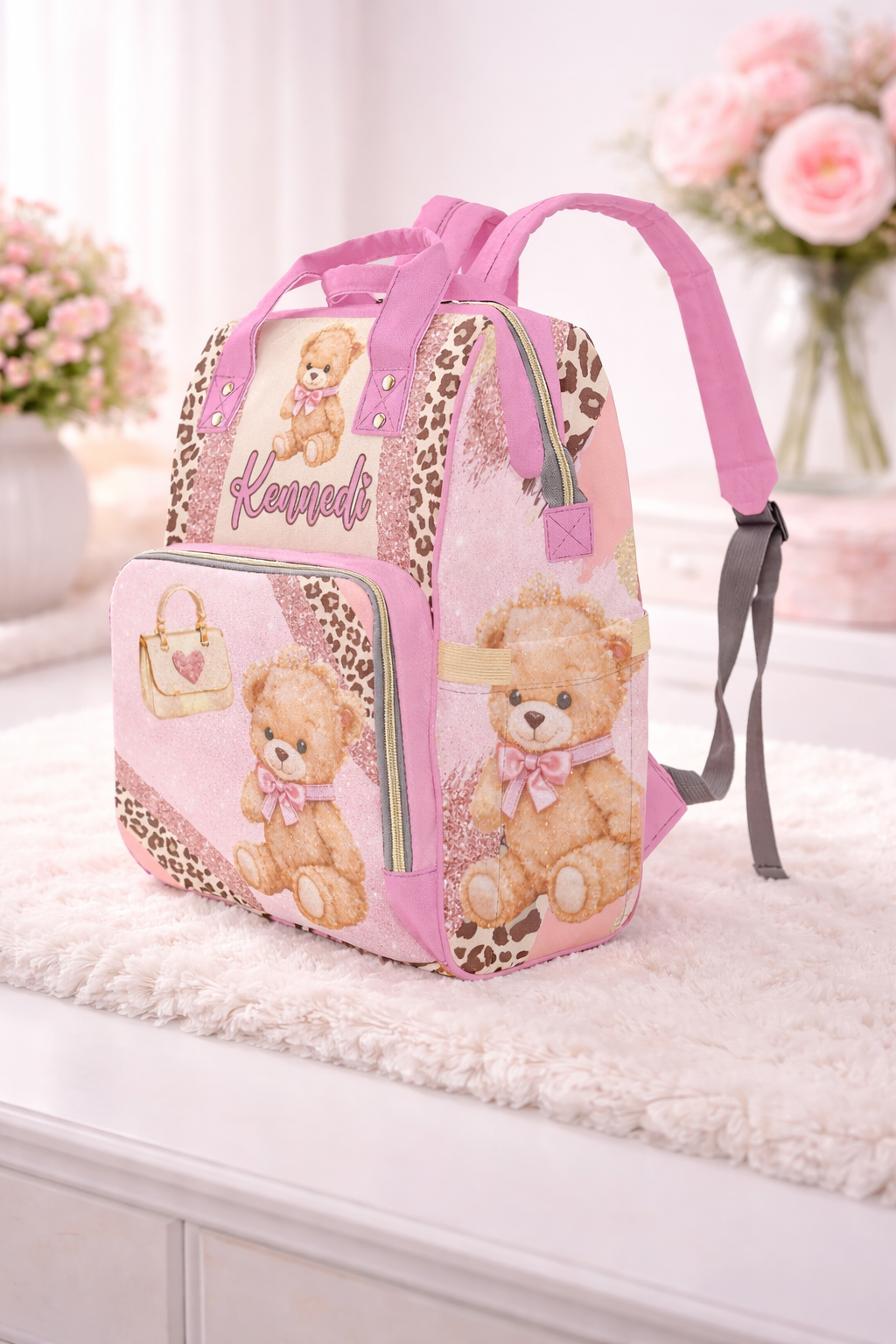 ✨ Personalized Teddy Luxe Diaper Bag