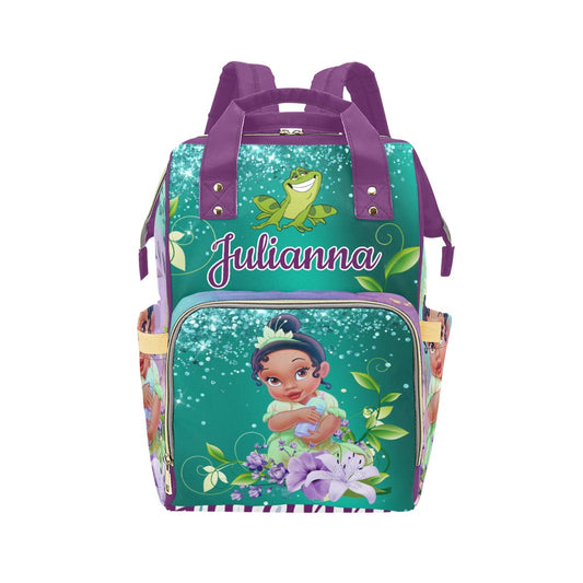 Princess and the Frog Diaper Bag Dark Purple Straps