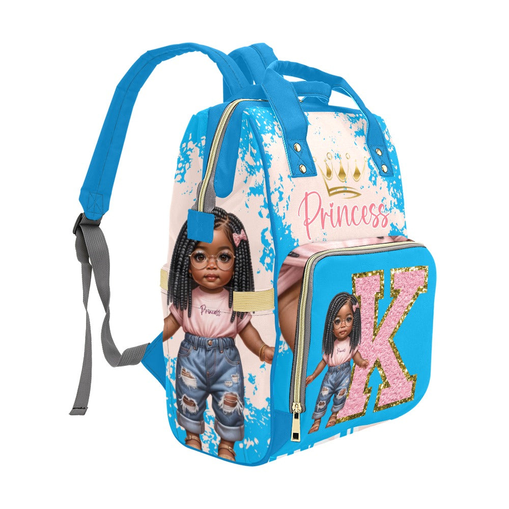 Princess Diaper Bag and Minky Baby Blanket Bundle