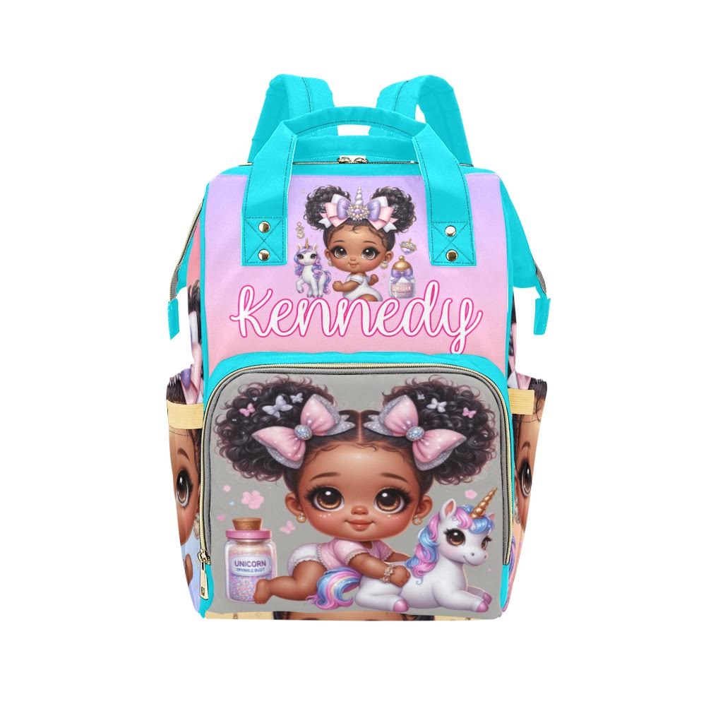 Unicorn Baby Bag (Blue Straps)