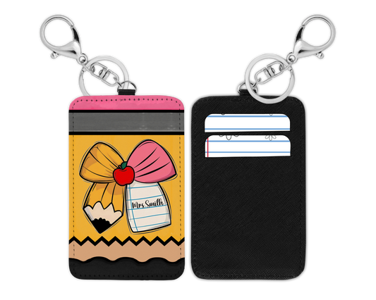 Pencil Bow Teacher ID badge
Holder (Breakaway
Lanyard)