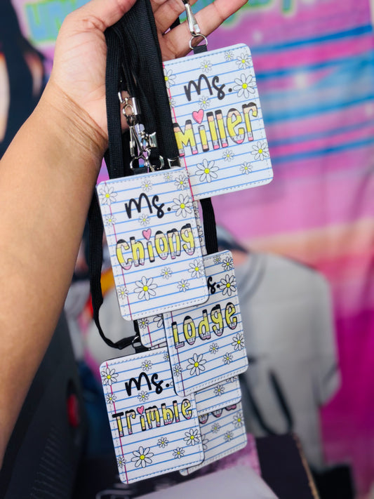 Daisy Teacher ID badge Holder  (Breakaway Lanyard)