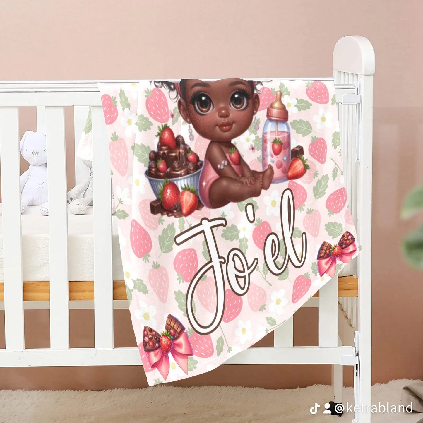 Strawberry Themed, Mommy Bag, Baby Bag and Minky Baby Blanket