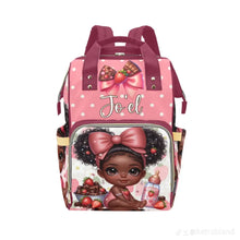 Load image into Gallery viewer, Strawberry Themed, Mommy Bag, Baby Bag and Minky Baby Blanket
