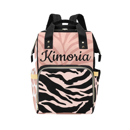 Personalized animal print diaper bag