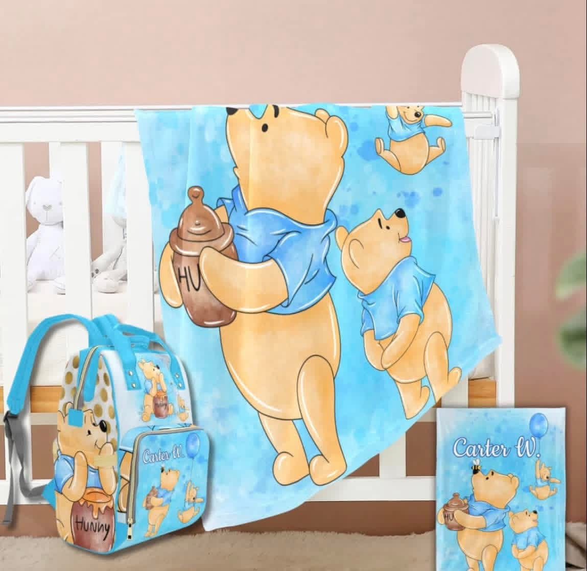 DiaperBag and Blanket (Theme Requests)
All themed requests should be placed under this listing.
Once your order is received, design options based on your selected theme will be shared for you to choose from via text or email within 24–48 business hours.