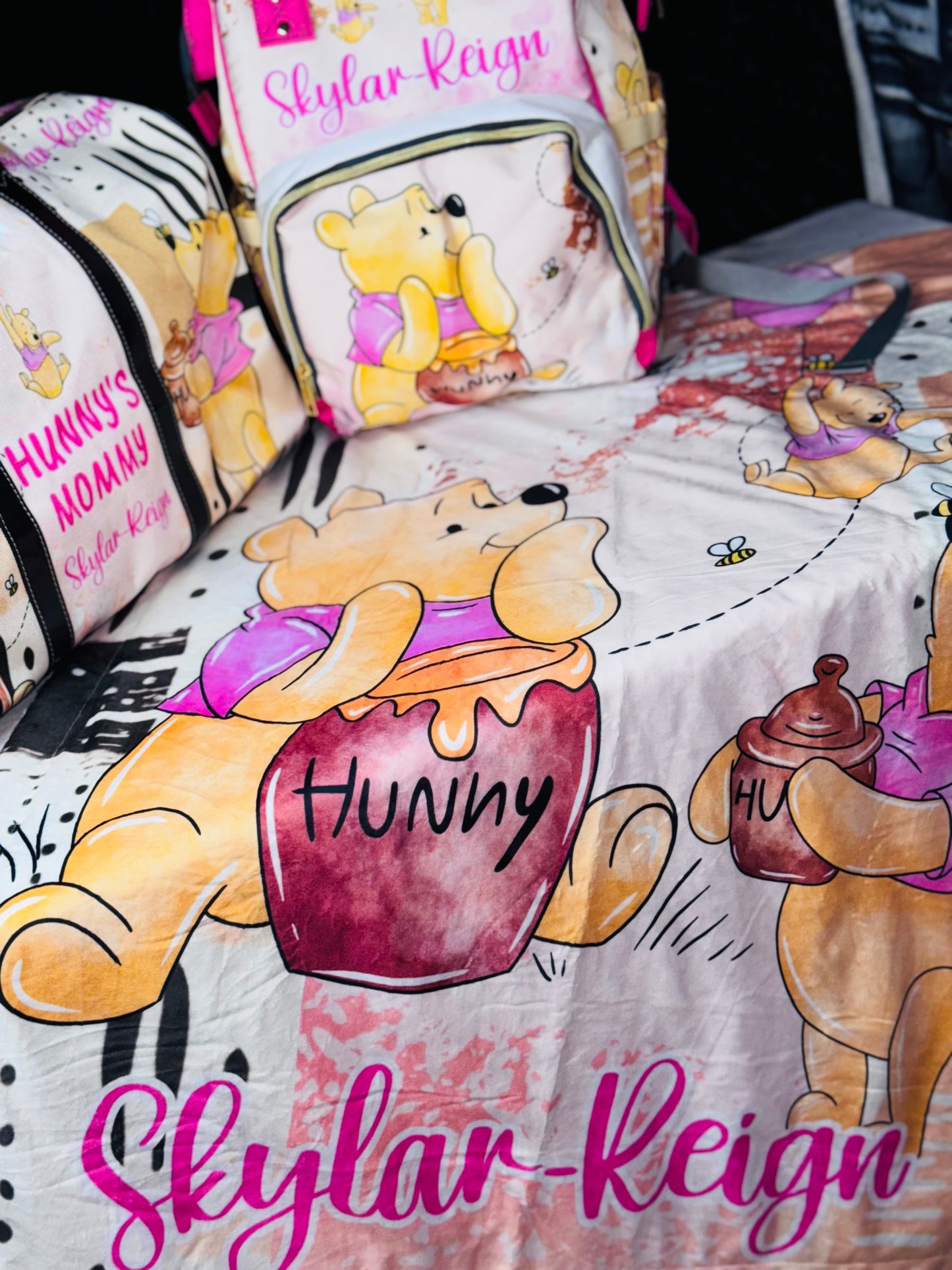Winnie Diaper Bag, Mommy Bag and Minky Baby Blanket Bundle