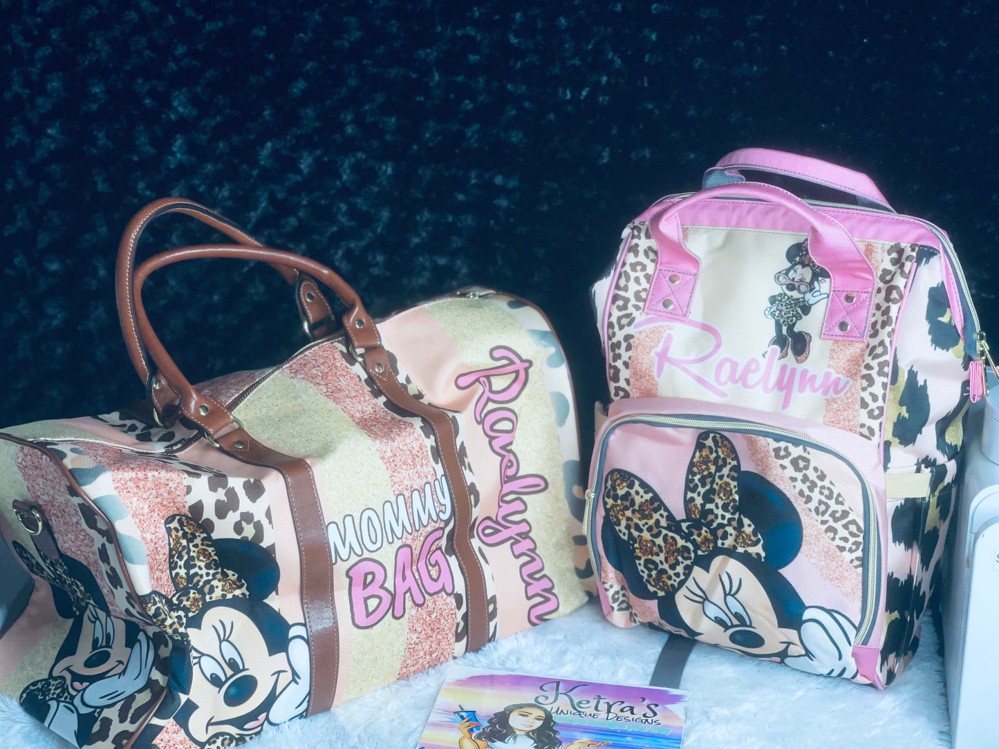 Minnie Animal Print Mommy and Baby bag Bundle