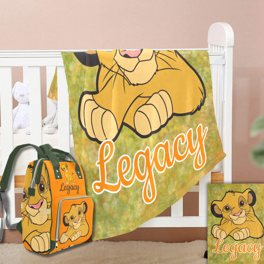 Personalized Diaper Bag and Minky Baby Blanket Bundle