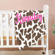 Load image into Gallery viewer, Cow Print Cozy Minky Baby Blanket
