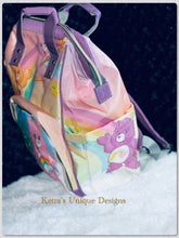 Load image into Gallery viewer, Care Bears and Rainbow Baby Diaper Bag! (purple Straps)
